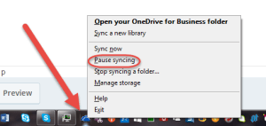 pause syncing